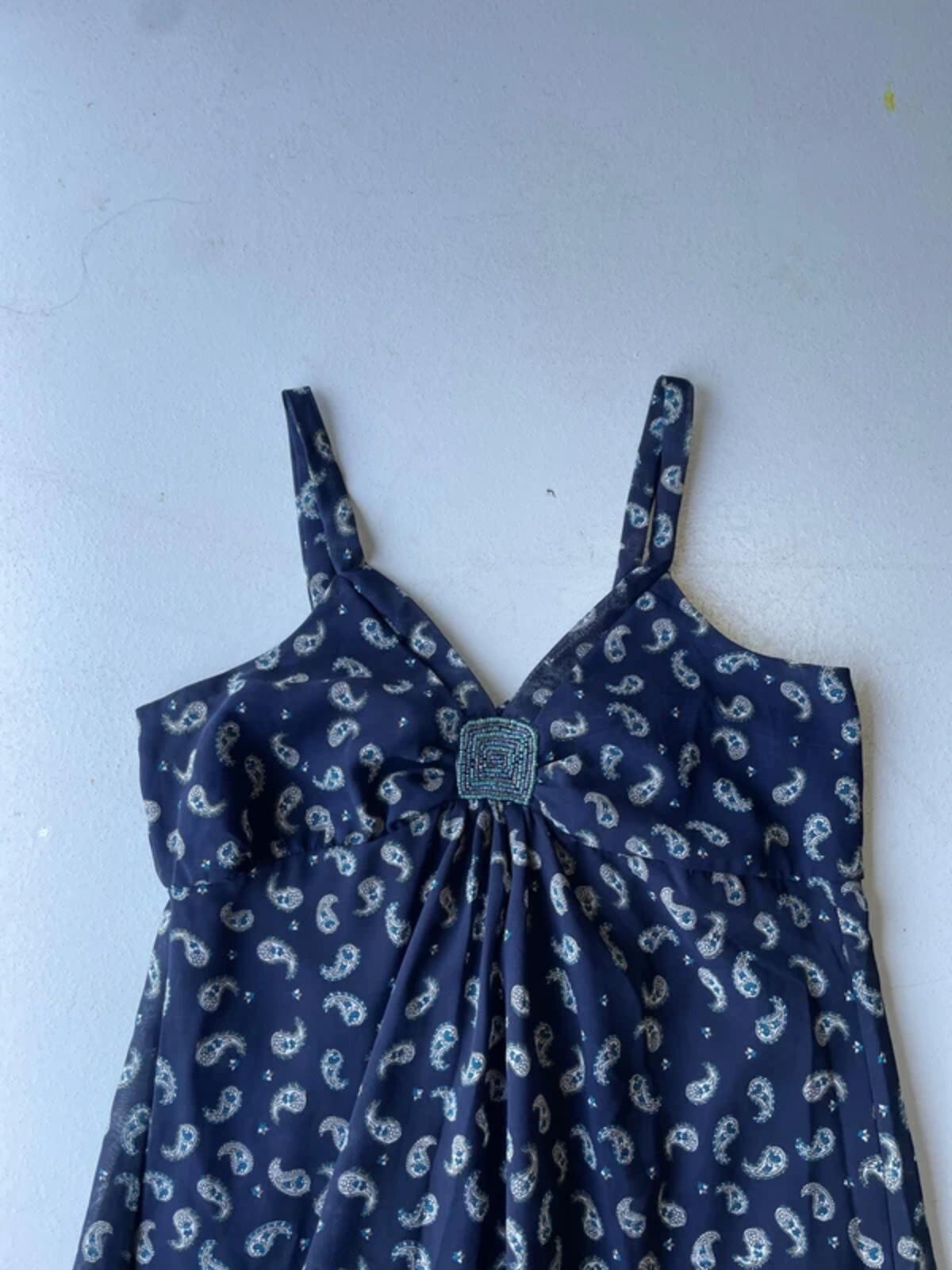 Y2K Peruna navy paisley print maxi dress