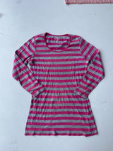 Grey and pink stripped top