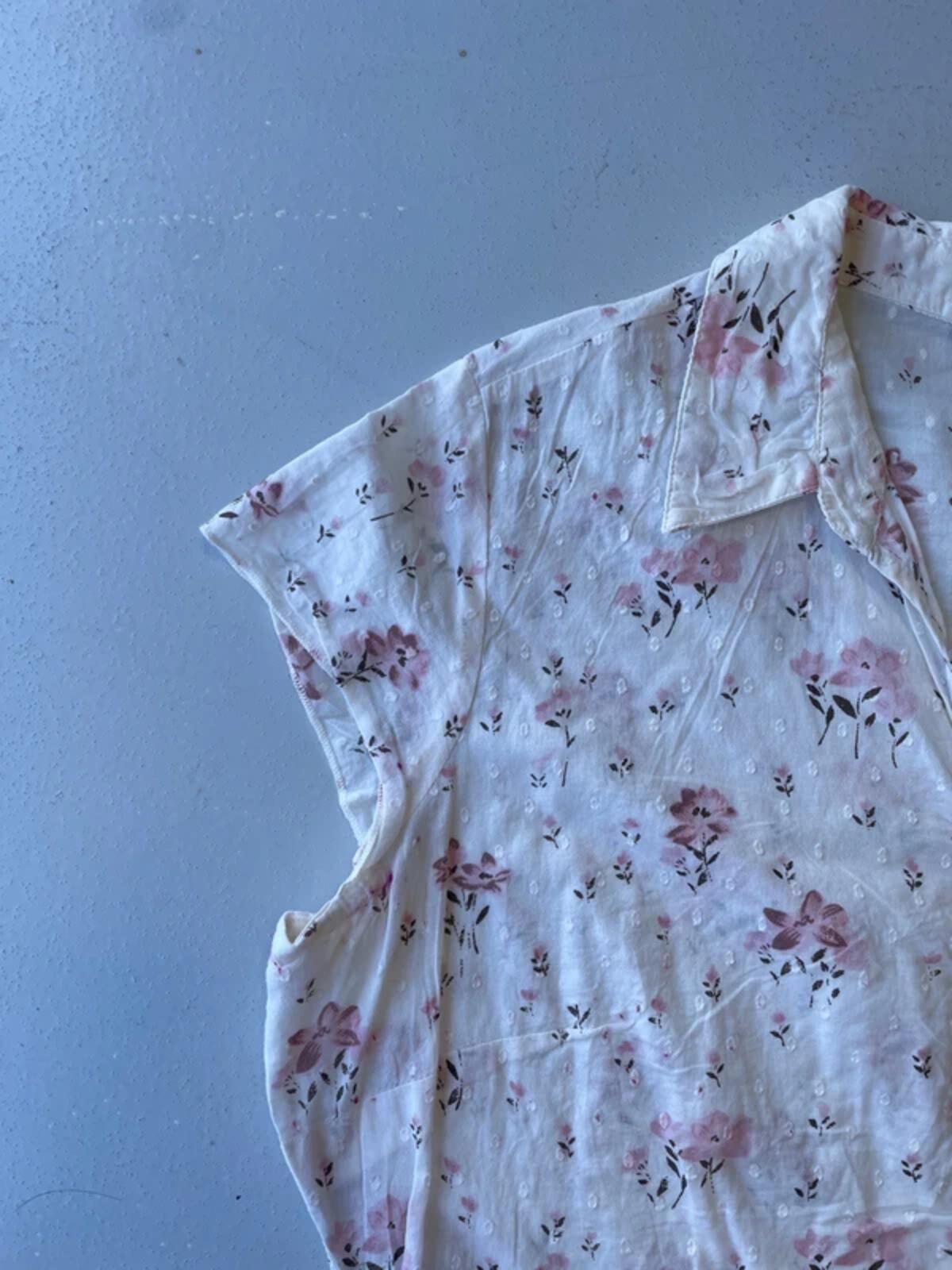 Vintage floral print cotton shirt