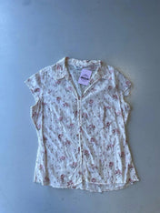 Vintage floral print cotton shirt