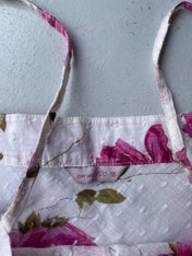 Vintage Y2K white and pink floral print cami