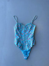 Zara light blue floral bodysuit