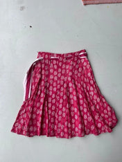 White Stuff Low Waisted Pink cotton floral midi skirt