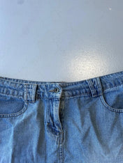 Light blue denim mini skirt