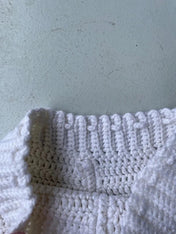 White crotchet knit short shorts